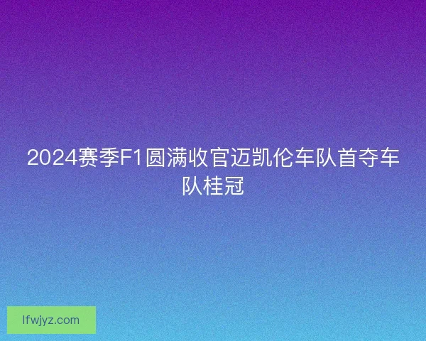 2024赛季F1圆满收官迈凯伦车队首夺车队桂冠 2024赛季F1圆满收官迈凯伦车队首夺车队桂冠