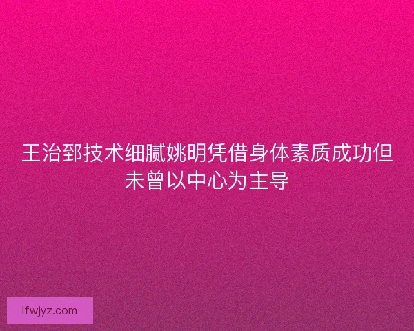 王治郅技术细腻姚明凭借身体素质成功但未曾以中心为主导